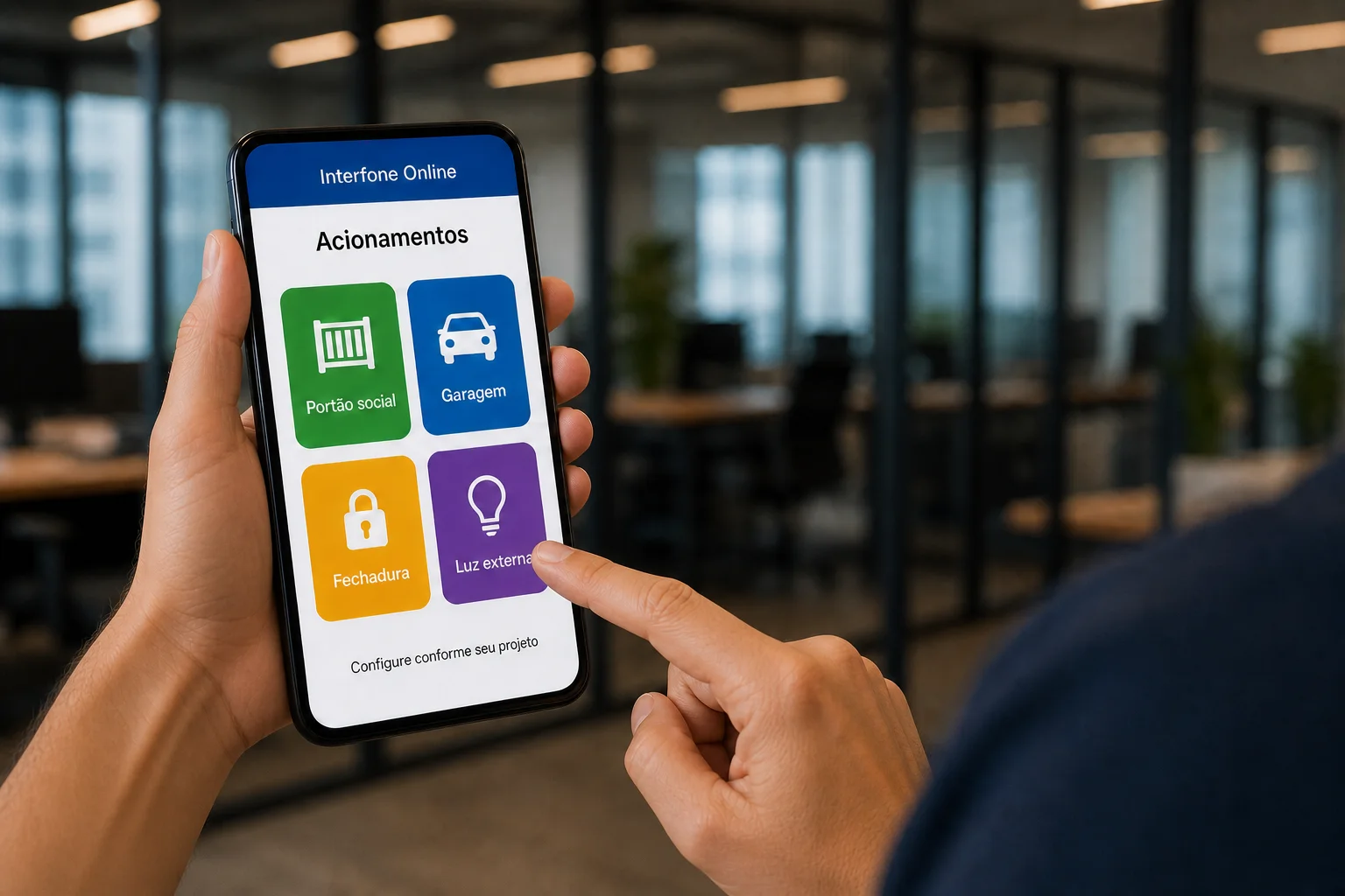 Interfone Online com diferentes comandos de acesso